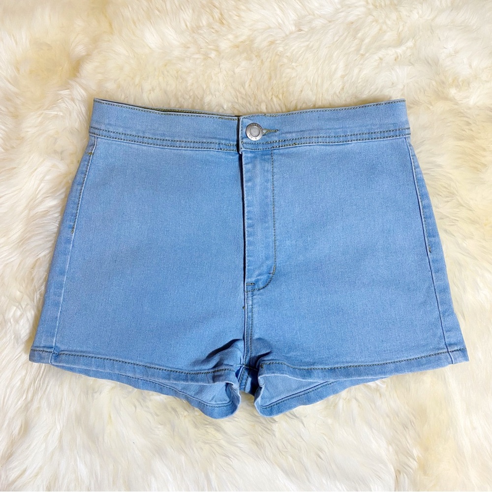 Boohoo High Rise Stretch Jean Shorts